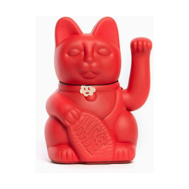 Lucky Cat rouge design Diminuto Cielo – chat maneki-neko moderne déco porte-bonheur japonais