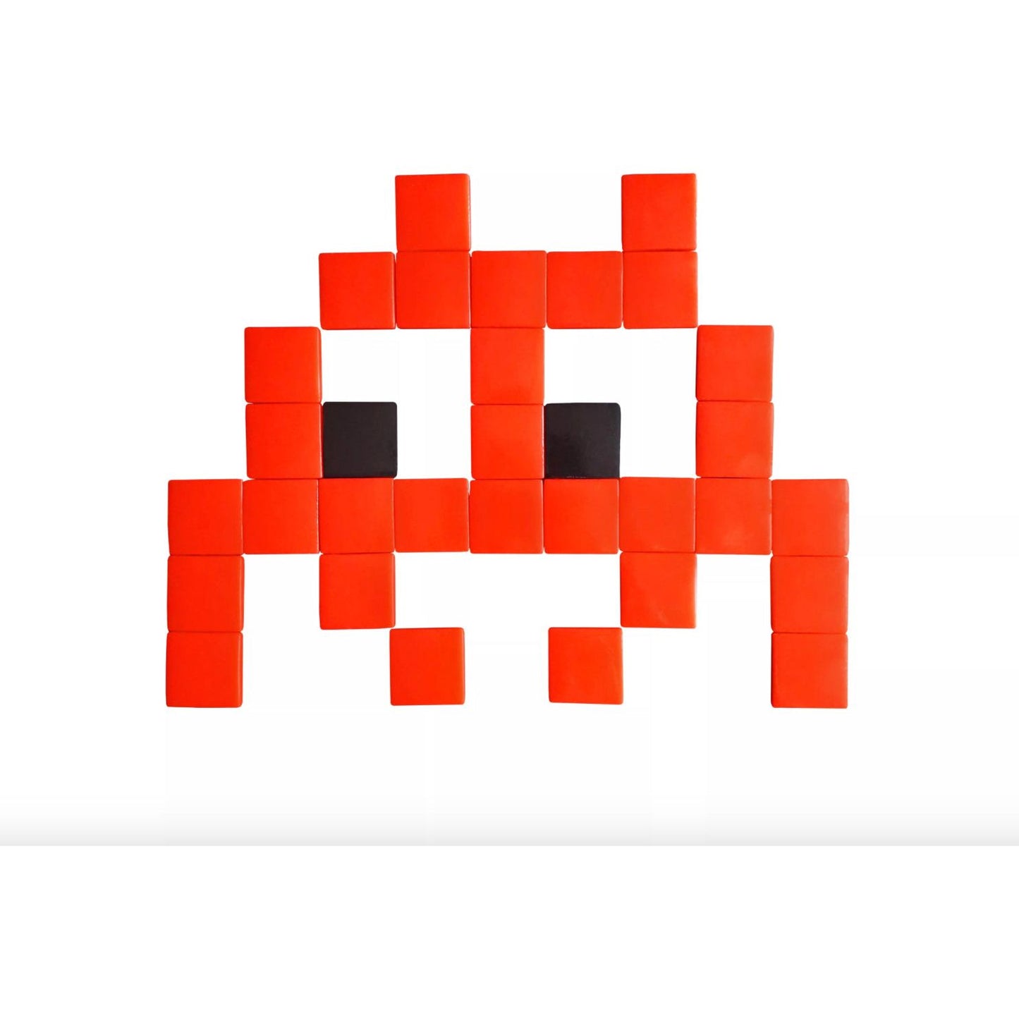 Mosaïque mini Space Invader rouge – tableau déco pixel art en verre Fenel & Arno