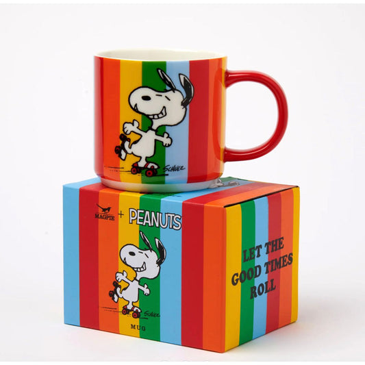 Mug arc-en-ciel Snoopy en roller – Peanuts x Magpie – Let the good times roll