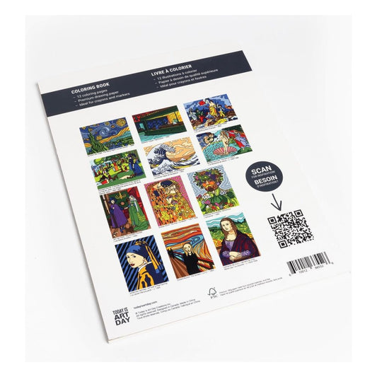 Livre de coloriage chefs-d’œuvre – Today is Art Day – 12 illustrations inspirées de tableaux cultes