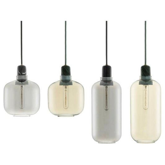 Suspension AMP small en verre fumé et finition noire – Normann Copenhagen