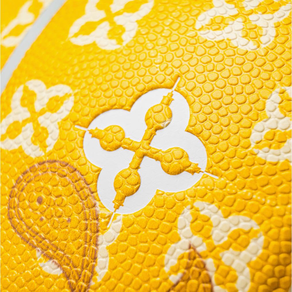 ballon Comrade Berlin Monogram jaune avec motif floral et paisley blanc