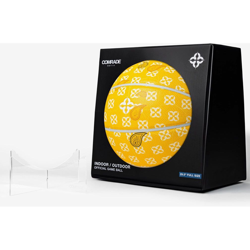 ballon Comrade Berlin Monogram jaune avec motif floral et paisley blanc