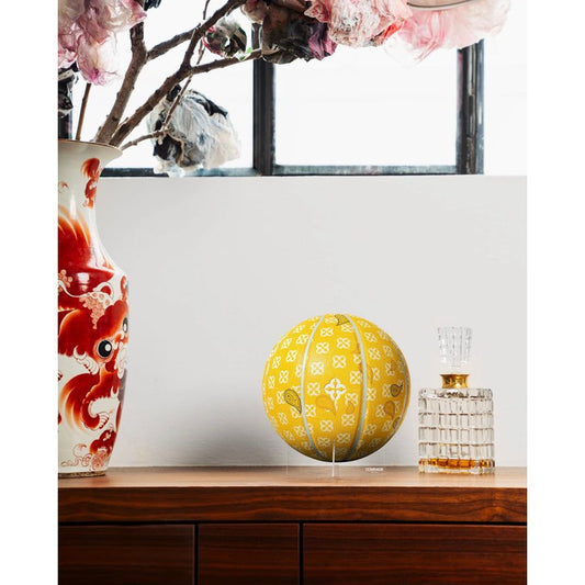 ballon Comrade Berlin Monogram jaune avec motif floral et paisley blanc