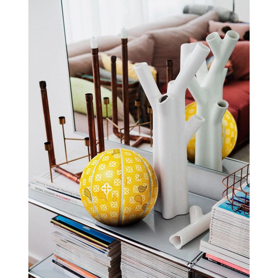 ballon Comrade Berlin Monogram jaune avec motif floral et paisley blanc