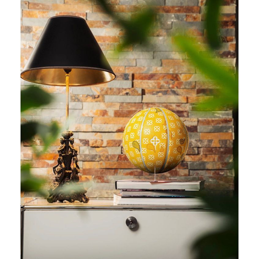 ballon Comrade Berlin Monogram jaune avec motif floral et paisley blanc