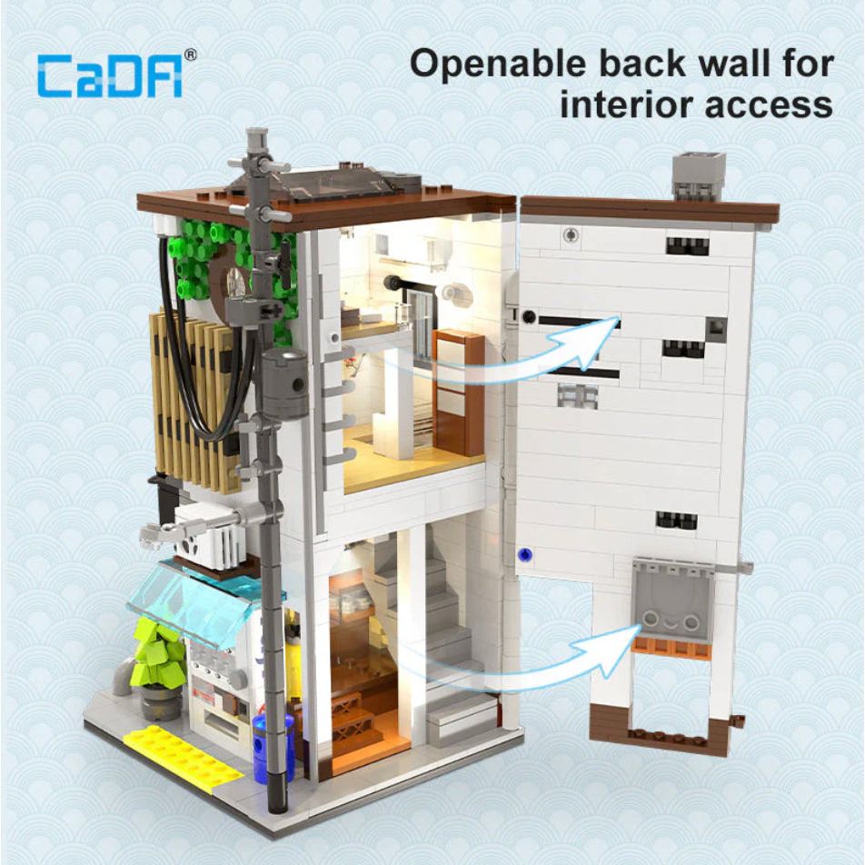 Kit de construction Cada "Steamed Bun Shop", maison japonaise 1 108 pièces avec éclairage USB