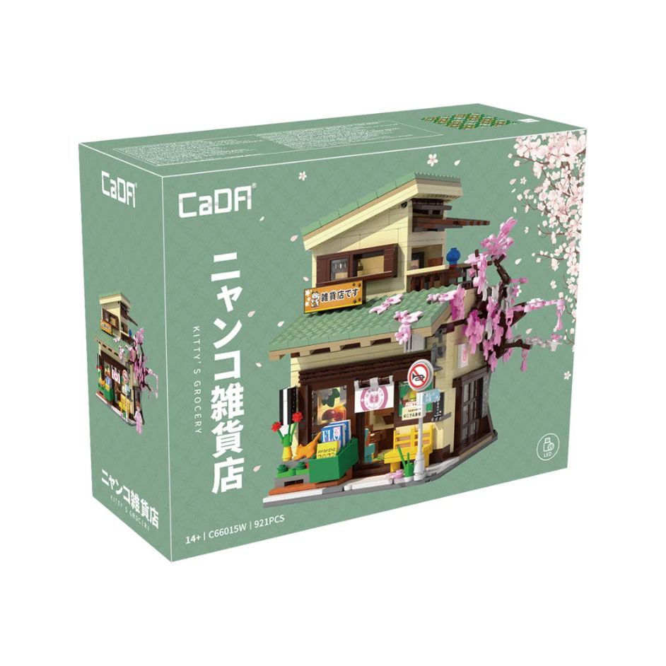 Kit de construction Cada "Kitty’s Grocery", maison japonaise 921 pièces avec éclairage LED