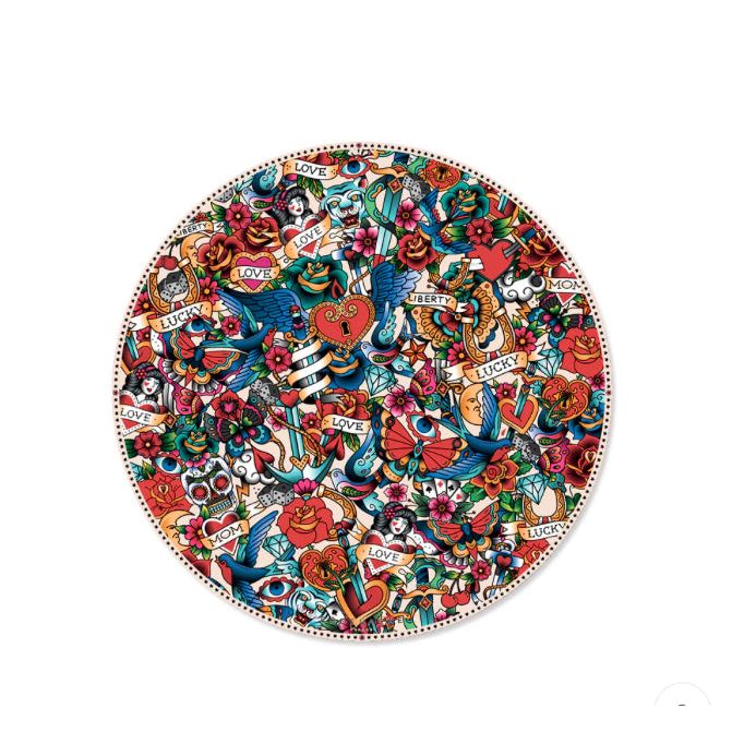 Dessous de verre rond "Tattoo Mix" – Podevache
