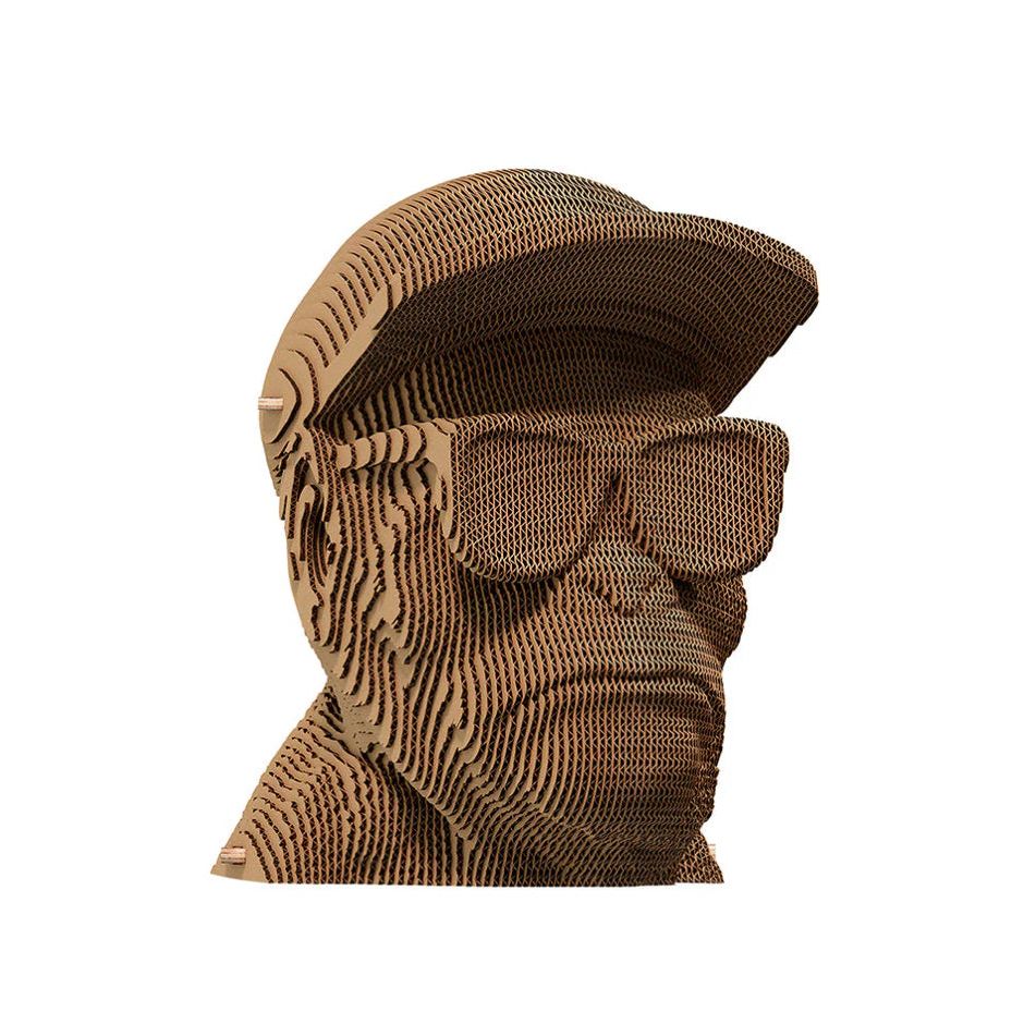 Puzzle 3D "See No Evil" – Sculpture singe avec casquette et lunettes en carton recyclé – Cartonic