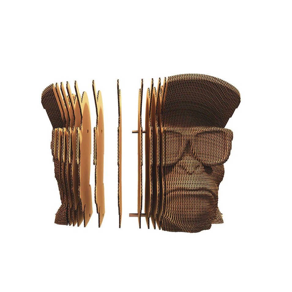 Puzzle 3D "See No Evil" – Sculpture singe avec casquette et lunettes en carton recyclé – Cartonic