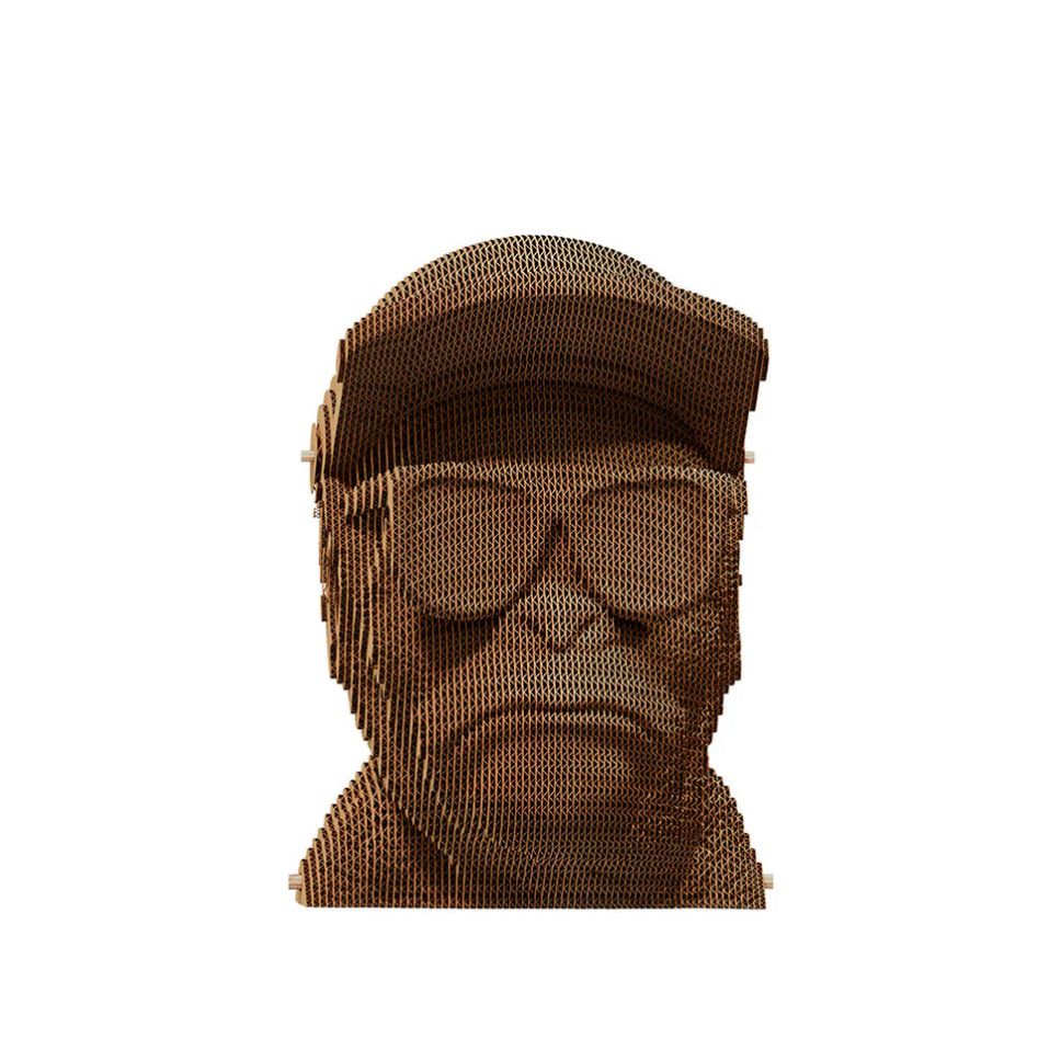 Puzzle 3D "See No Evil" – Sculpture singe avec casquette et lunettes en carton recyclé – Cartonic