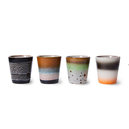 Set de 4 mugs ristretto "Good Vibes" en céramique colorée – HKliving