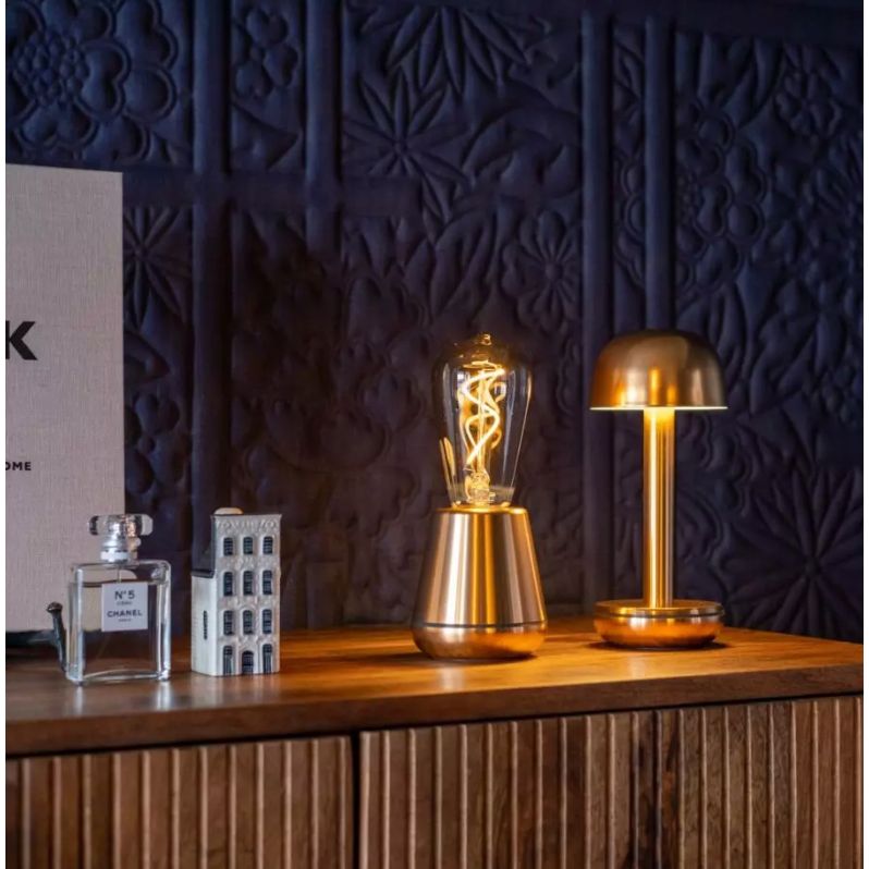 Lampe sans fil Humble One finition Gold – Design LED rechargeable