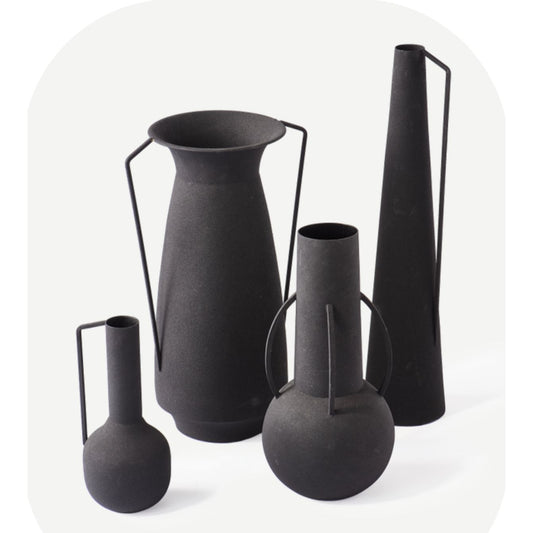 Pols Potten – Set de 4 vases en métal noir Roman au design contemporain