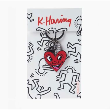 Porte-clés Keith Haring Heart – Édition officielle Pintrill en métal émaillé