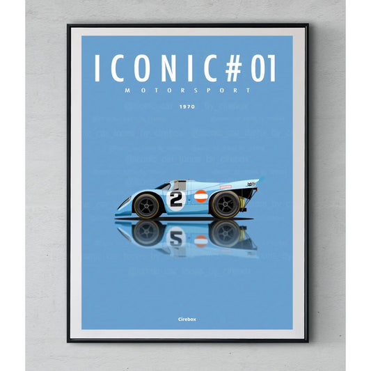 Affiche Porsche 917 Gulf Iconic Éditions format 30x40 cm