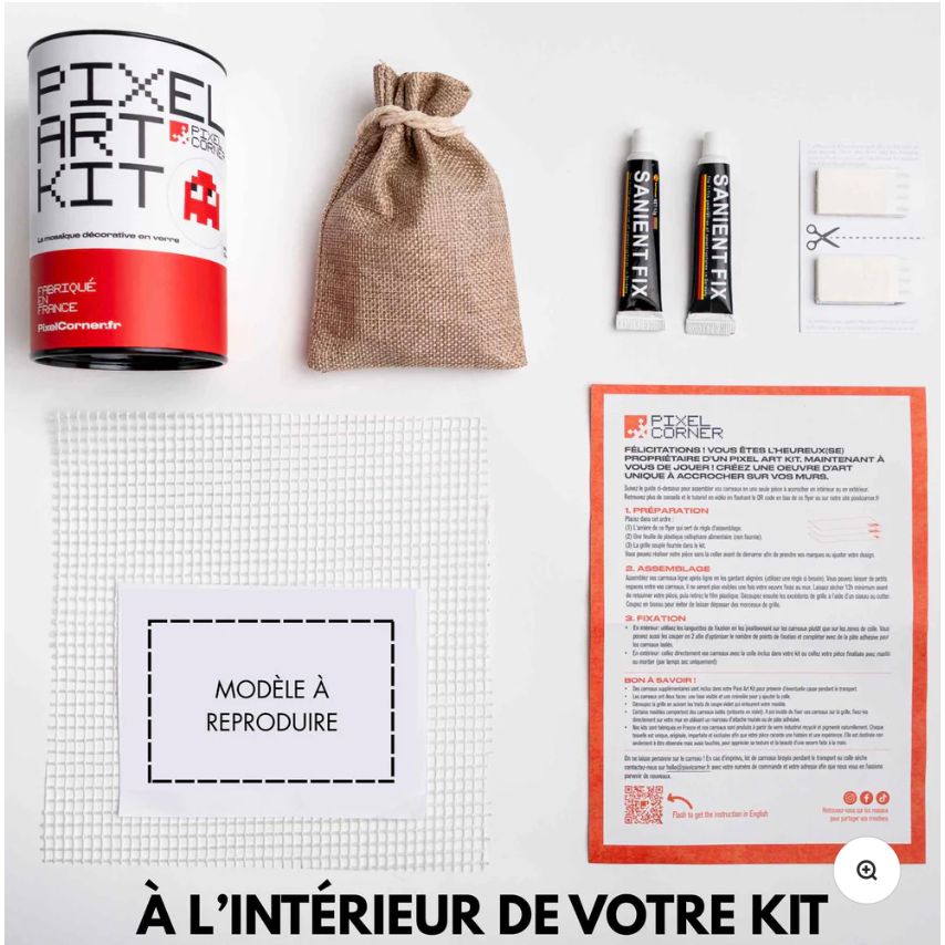 – Kit mosaïque Pixel Art KissPix bouche pixel rouge noir Pixel Corner
– Mosaïque bouche pixel déco murale pop art rétro
– Pixel Art DIY mural fabrication française Pixel Corner