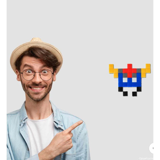 – Kit mosaïque Pixel Art Space Mazinger Pixel Corner mural
– Mosaïque robot pixel rouge bleu jaune déco geek
– Pixel Art DIY fabrication française Pixel Corner version classique