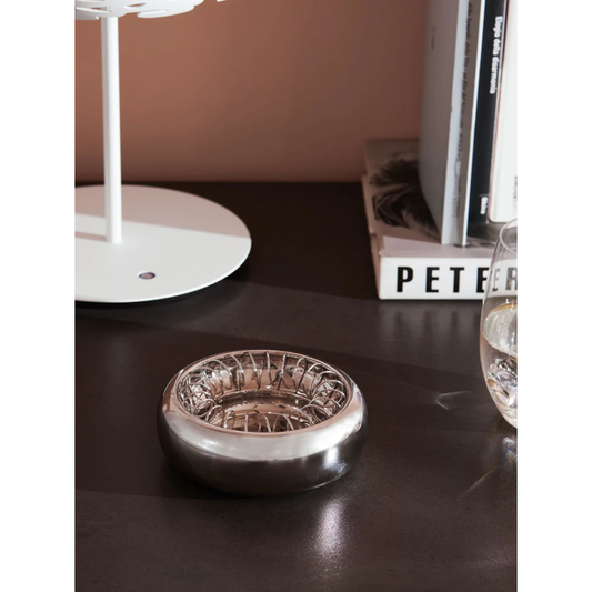 Cendrier SPIRALE Alessi Ø12 cm en acier inoxydable poli miroir