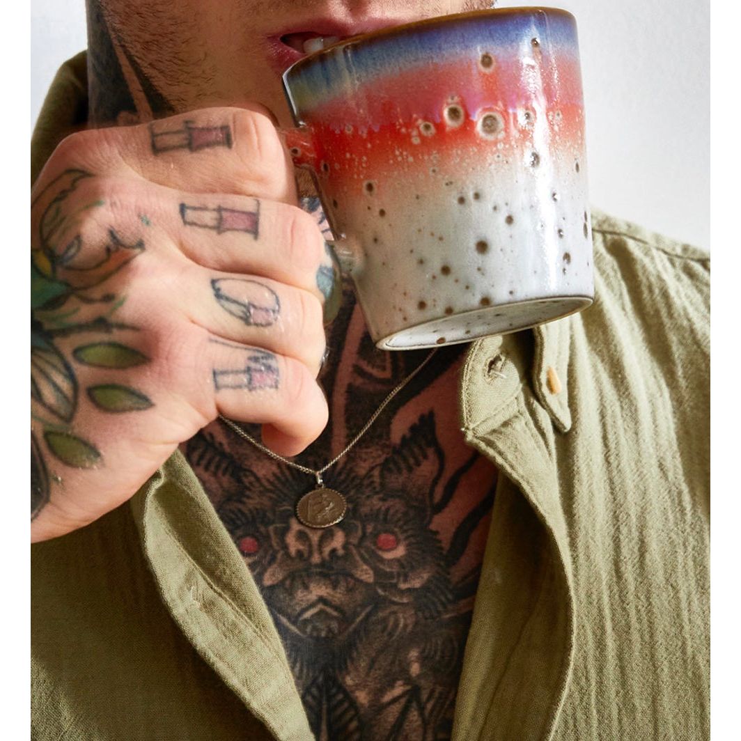 Set de 4 mugs en céramique colorée HKliving style années 70