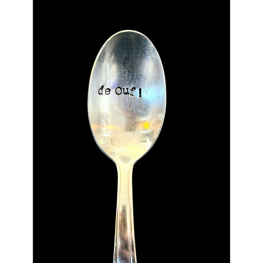 Cuillère vintage gravée "De Ouf !" – objet déco original et plein d’humour