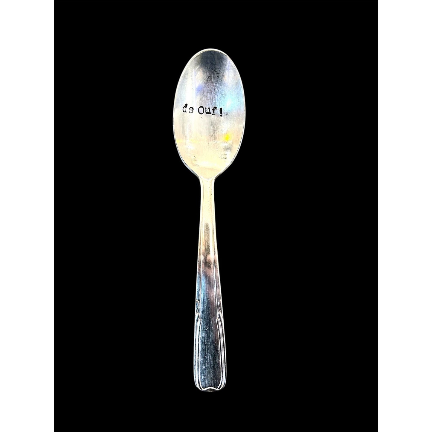 Cuillère vintage gravée "De Ouf !" – objet déco original et plein d’humour