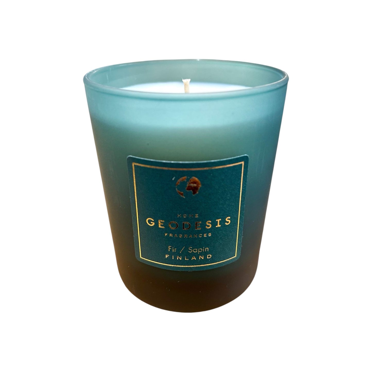 Bougie parfumée 180g Geodesis senteur Sapin en verre givré vert Finlande