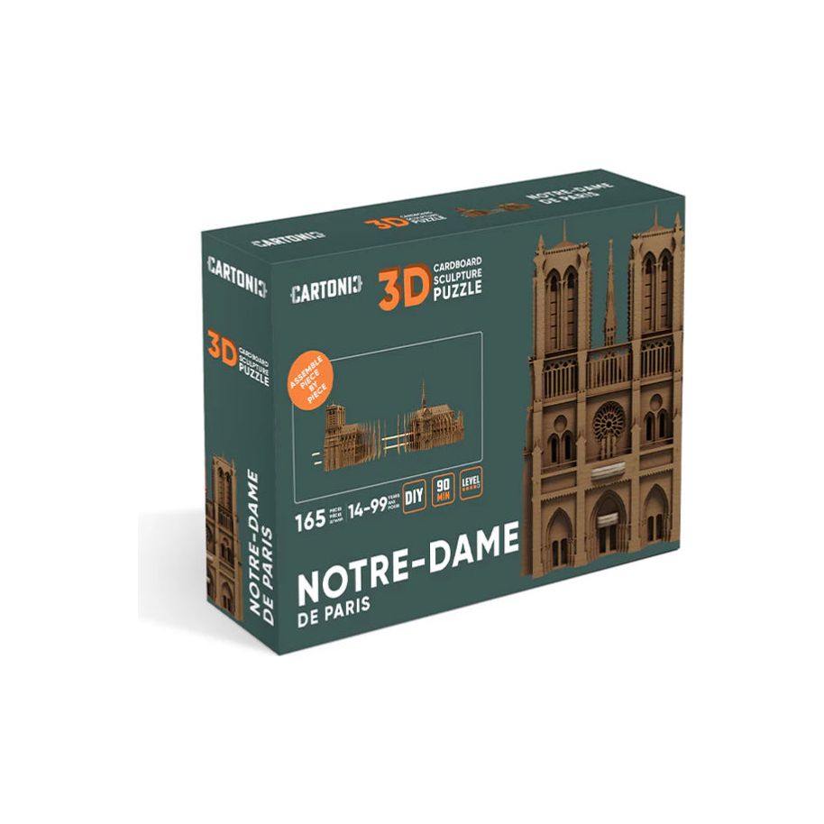 Puzzle 3D Notre-Dame de Paris en carton recyclé – Chef-d’œuvre architectural par Cartonic