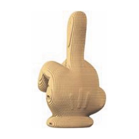 Puzzle 3D Main F*ck en carton recyclé – Sculpture provoc’ DIY par Cartonic