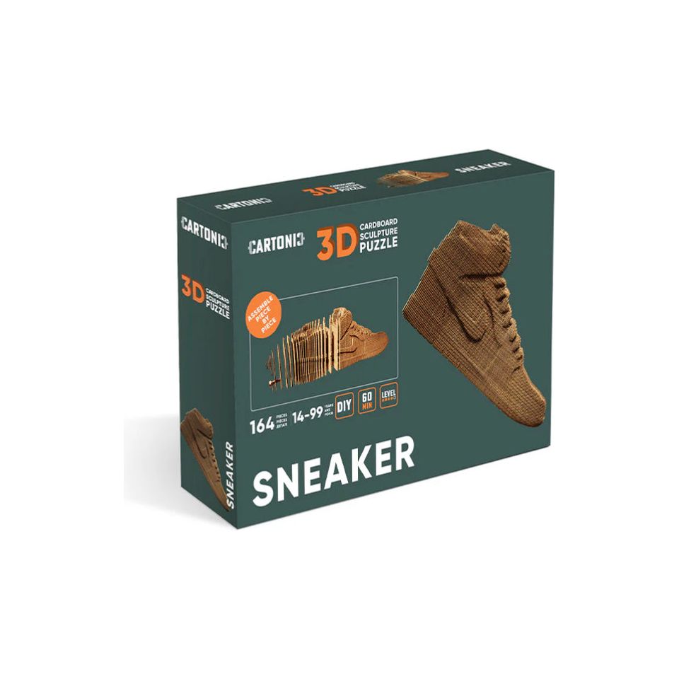 Puzzle 3D Sneaker en carton recyclé – Sculpture DIY style streetwear par Cartonic