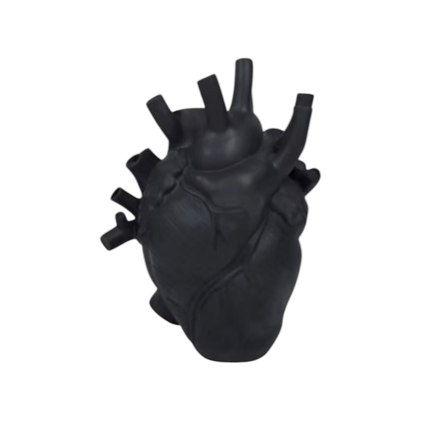 Vase en forme de cœur anatomique – Design noir mat – Déco arty & décalée