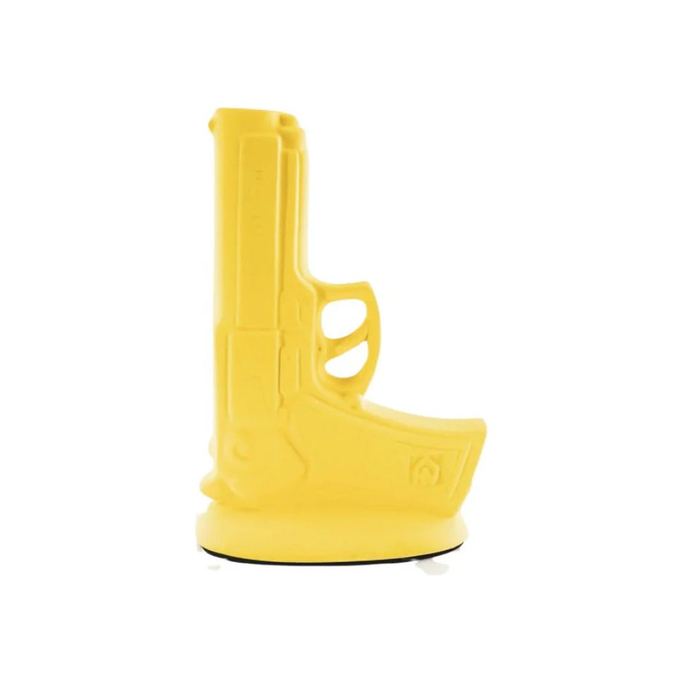 Vase design Gun jaune néon – Objet déco original par Housevitamin