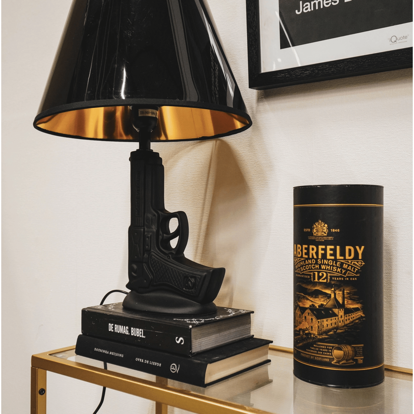 Abat-Jour Noir & Cuivre Housevitamin – Compatible Lampe Revolver et Design Industriel - Boutique Ømm