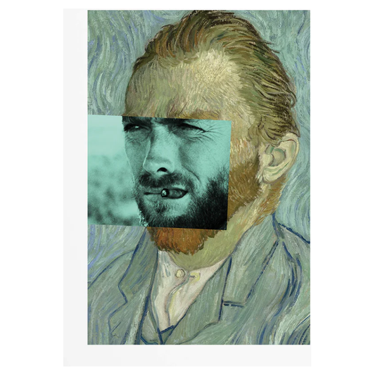 Affiche "Clint in Vincent" – Format 30x40 cm – Portrait mixant Van Gogh et Clint Eastwood