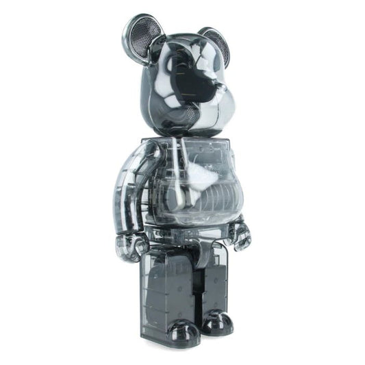 Enceinte Bluetooth Be@rbrick 400% x Rinaro au design transparent futuriste, avec haut-parleur intégré