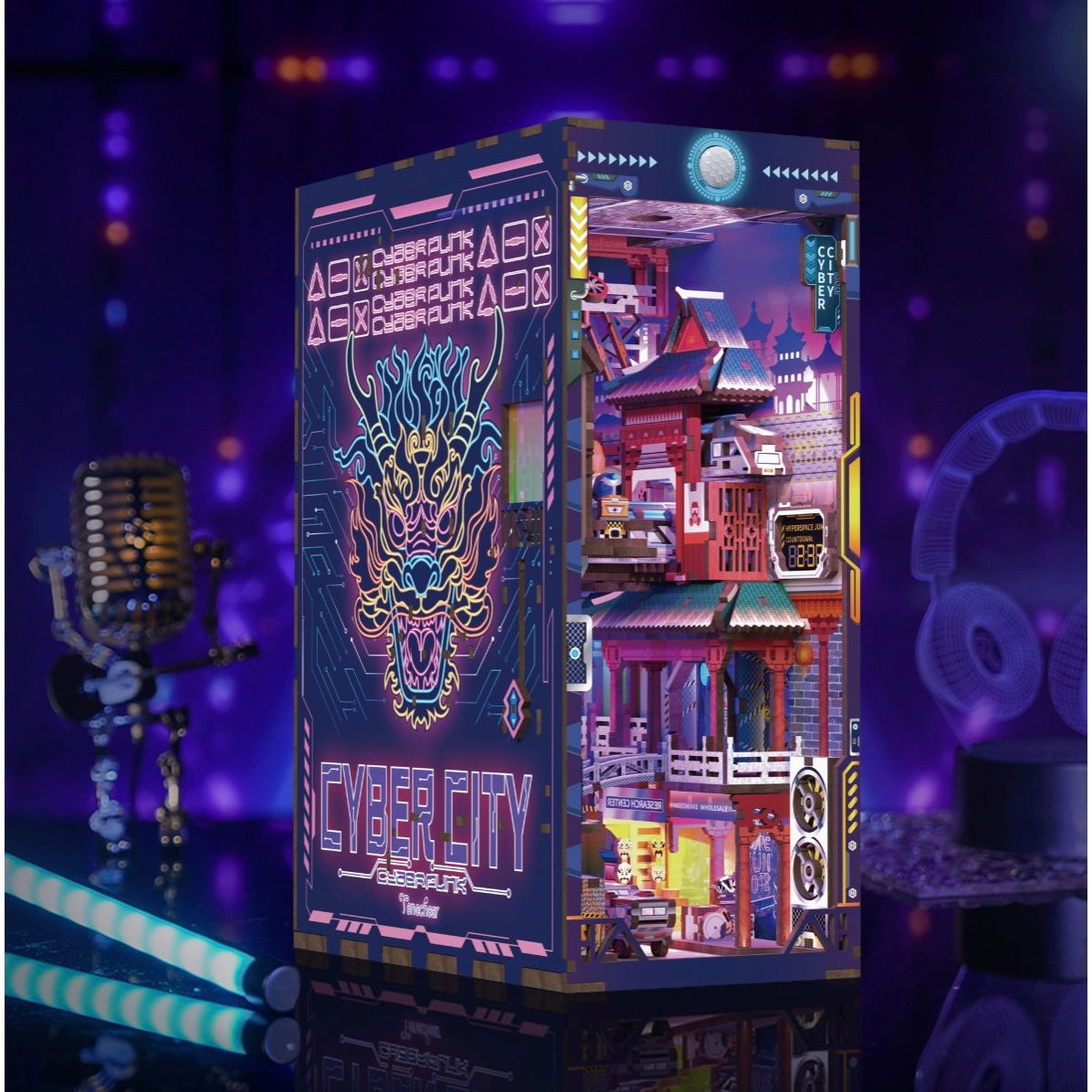 Book Nook 3D – Cyber City – Hands Craft - Boutique Ømm