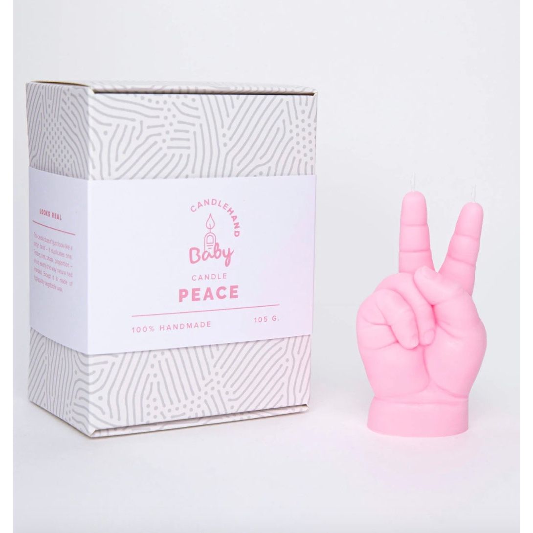 Bougie Candlehand Peace Baby – Rose - Boutique Ømm
