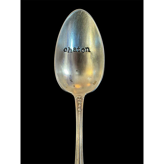 Cuillère vintage gravée – Chaton - Boutique Ømm