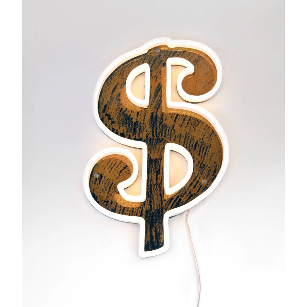 Néon Andy Warhol Dollar Sign – Yellow Pop - Boutique Ømm