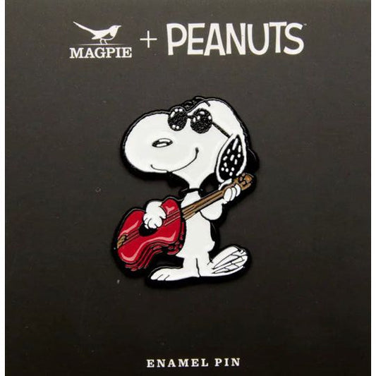 Pins Peanuts "Music is Life" – Snoopy guitare rouge – Magpie - Boutique Ømm