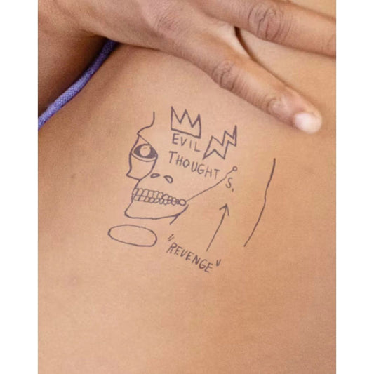 Tatouage temporaire Inkbox – Evil Thoughts – Jean - Michel Basquiat - Boutique Ømm