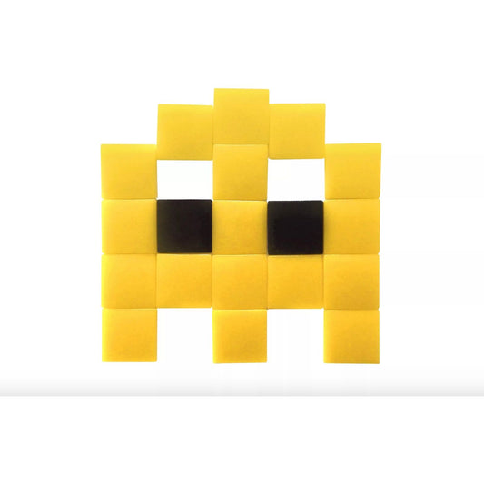 Mosaïque mini Space Invader jaune – tableau déco pixel art en verre Fenel & Arno