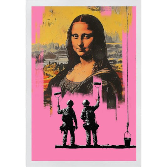 Affiche Mona in Pink – Reproduction pop street art de la Joconde en rose