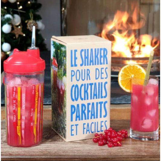 Shaker à cocktails Cookut avec recettes imprimées – 22 cocktails faciles – design rétro