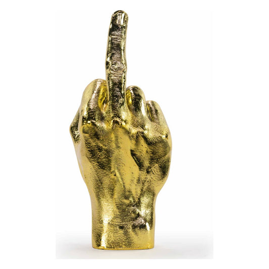 Sculpture Le Doigt doré – main déco or brillante – Bitten