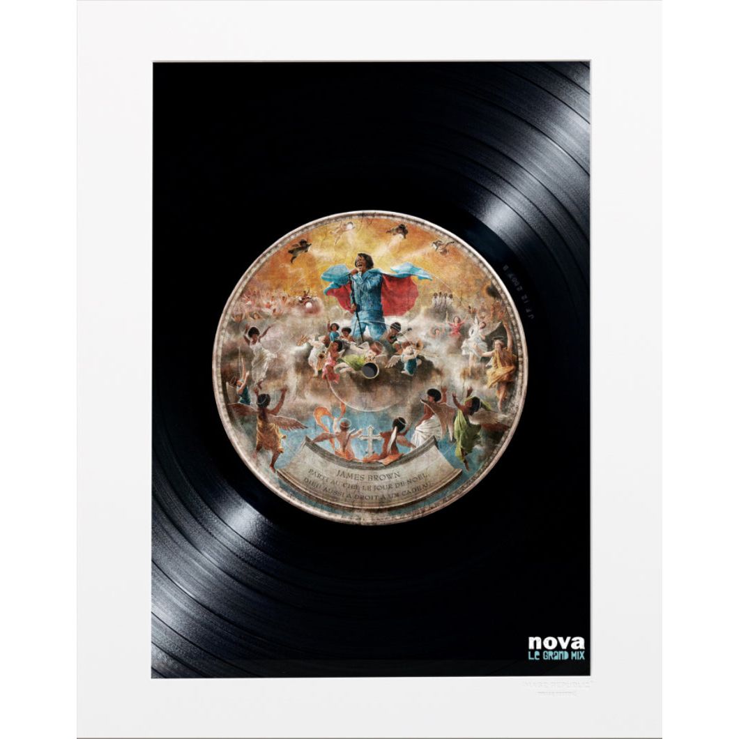 Affiche James Brown – Radio Nova – 30x40 cm – fresque illustrée hommage funk – édition Image Republic