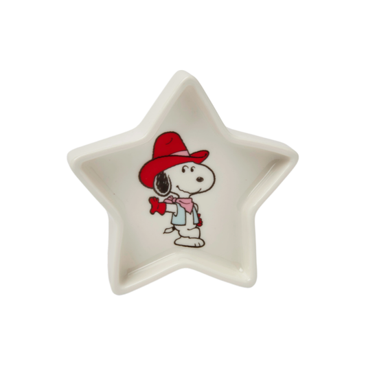 Plat à bibelots étoile Peanuts Snoopy "Howdy" en céramique avec packaging rose