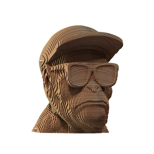 Puzzle 3D "See No Evil" – Sculpture singe avec casquette et lunettes en carton recyclé – Cartonic
