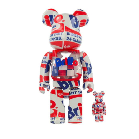 Bearbrick Andy Warhol Brillo édition 2022 – Set 100% + 400%